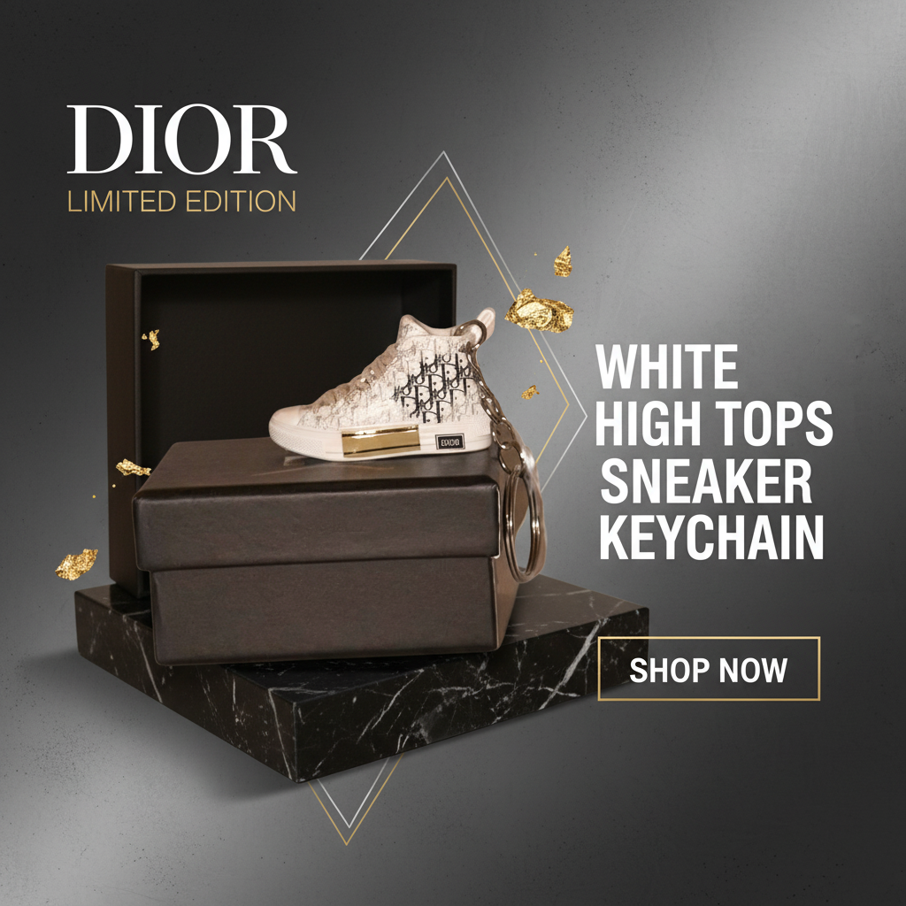 Dior White High Tops Keychain Promotional Banner