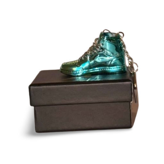 Turquoise shoe-shaped keychain on