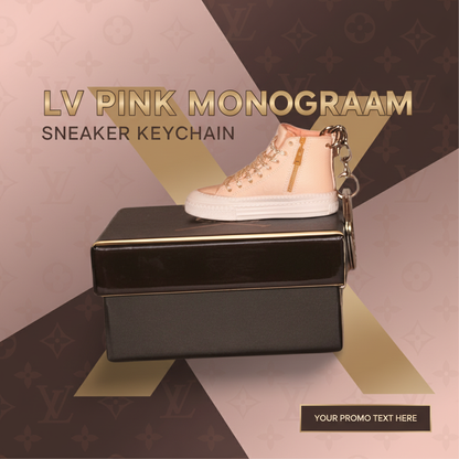 LV Pink Monogram Keychain Promotional Banner